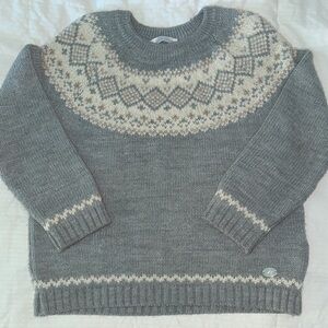 Cozy Gray Patterned Kids Sweater